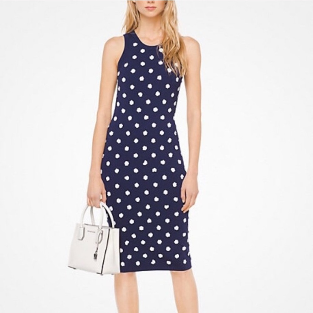 Michael Kors Navy Stretch Daisy dress